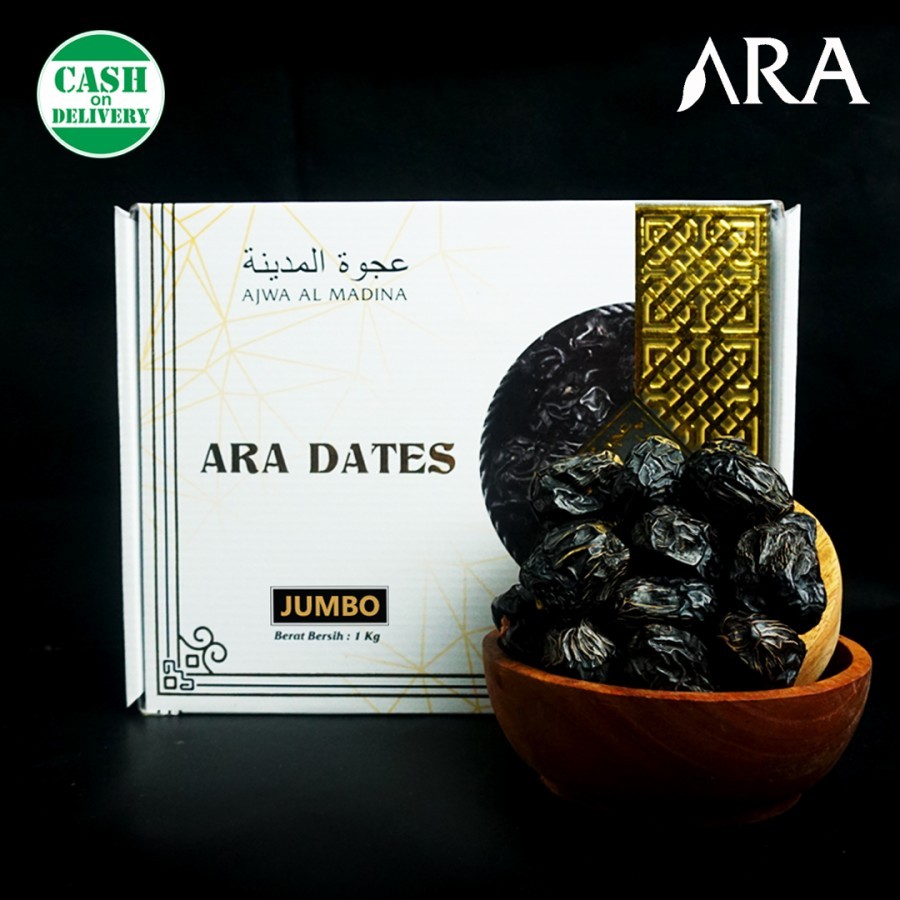 KURMA AJWA JUMBO SUPER ARA DATES 1 KG PREMIUM KEMTAN