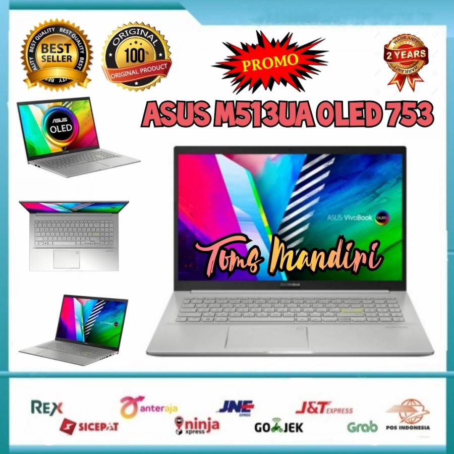 ASUS Vivobook M513UA-OLED753 Ryzen7-5700 /8GB/512SSD/W10+OHS/15.6"FHD