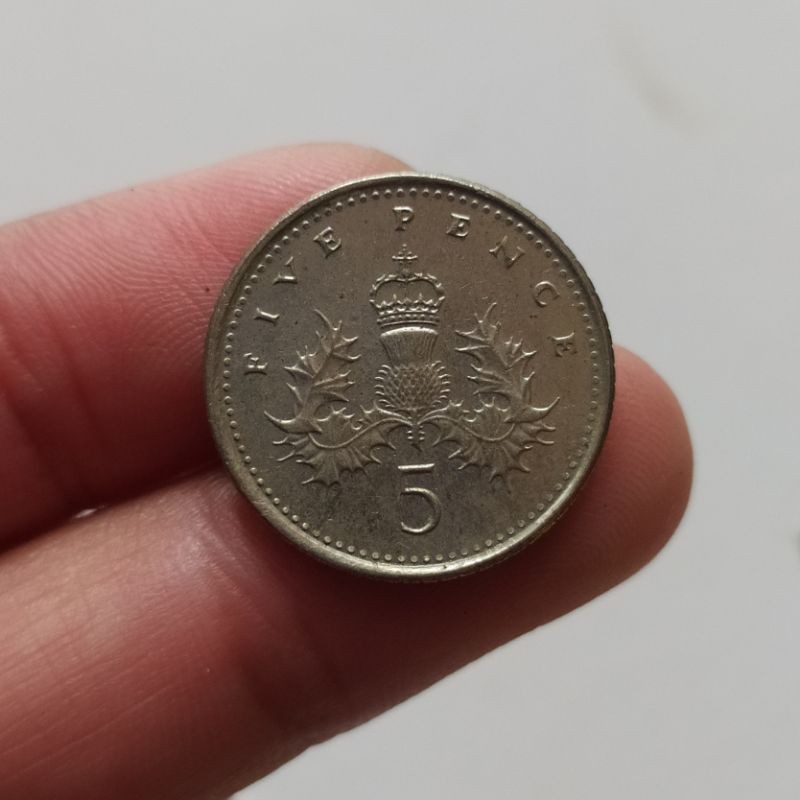 A645 Koin Inggris 5 Pence Elizabeth II Tahun 2001 Bekas Sesuai Gambar