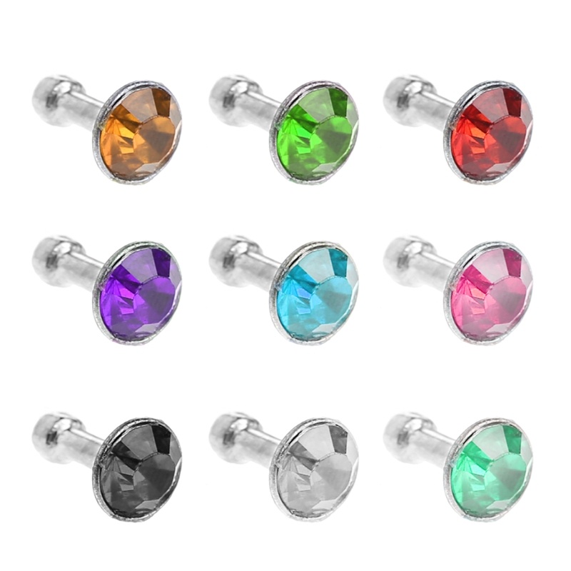 Cre Plug Earphone 3.5mm Anti Debu Bentuk Bulat Hias Berlian Imitasi Glitter Untuk Smartphone