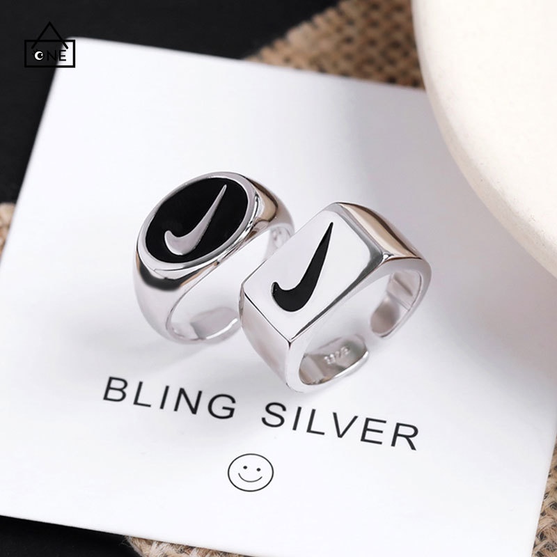 COD❤Cincin Unisex Kait Baru 2021 Cincin Kreatif Sederhana Aksesoris Perhiasan A one