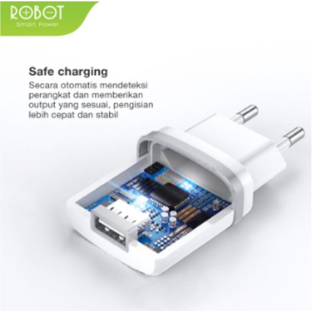 Robot Kepala Charger RT-K7 Fast Charging FREE Kabel Micro Original Kepala Casan Quick Charge - Garansi 1 Tahun By Robot