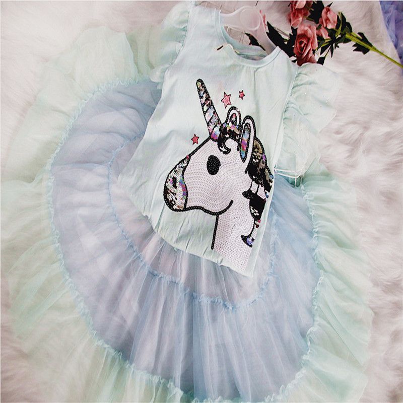 Setelan Anak Perempuan Rok Tile Unicorn