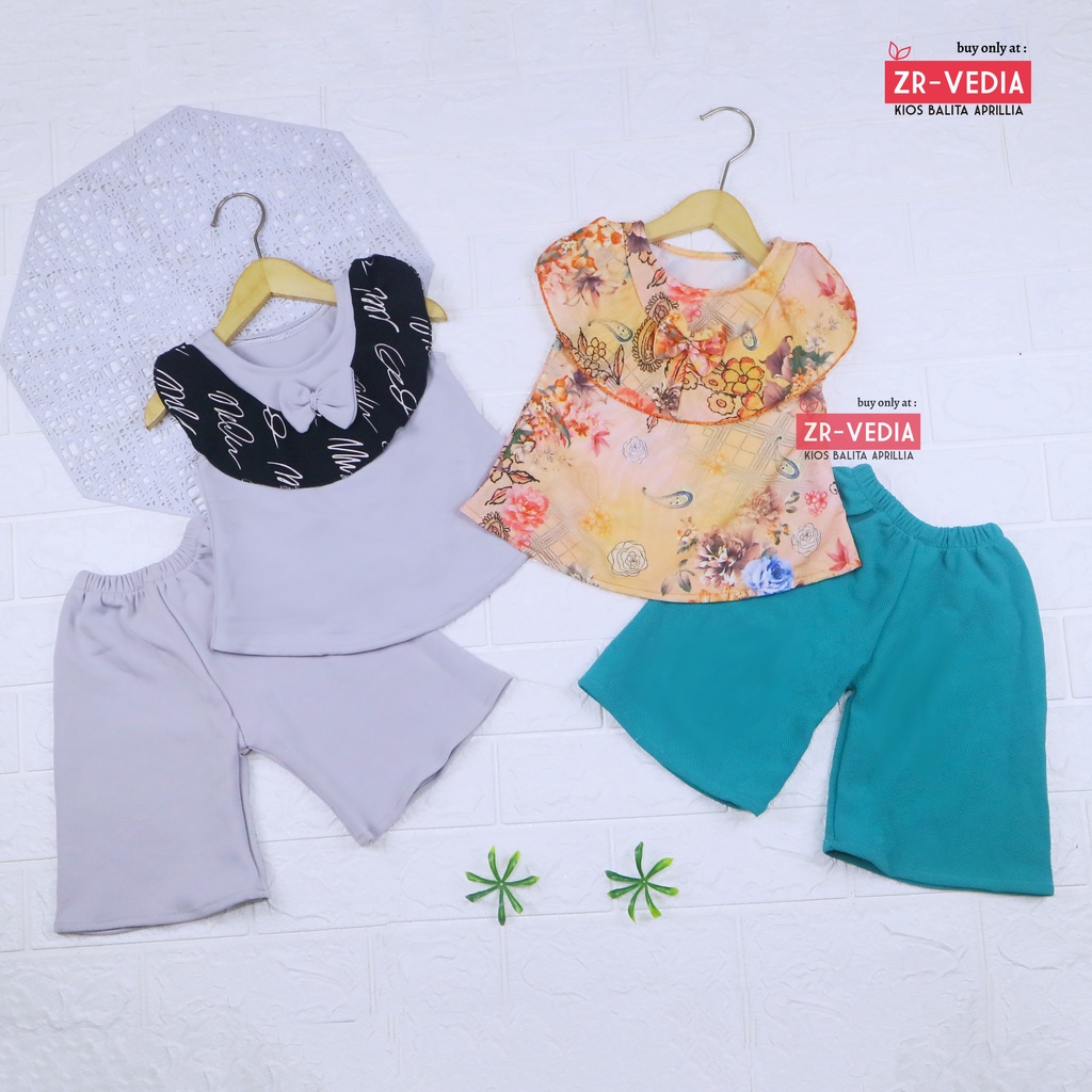 (MOTIF) Setelan Intana Anak uk 1-4 Tahun / Set Atasan Bawahan kulot - Rok Perempuan Baju Model Cewek Import
