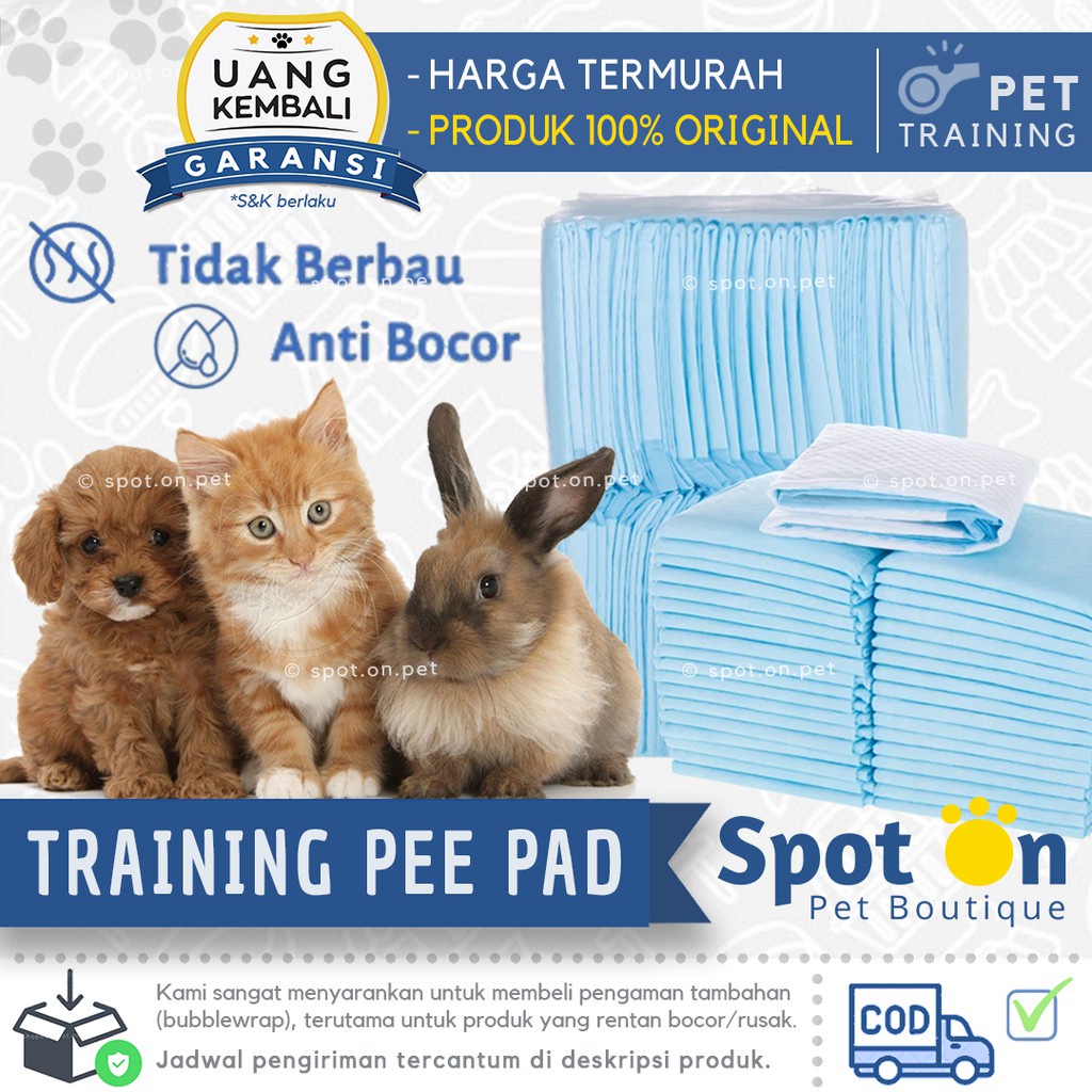 Pee Pad / Underpad / Toilet Training Pad / Alas Tatakan Pipis Hewan S M L | Perlak Anjing Kucing Kelinci