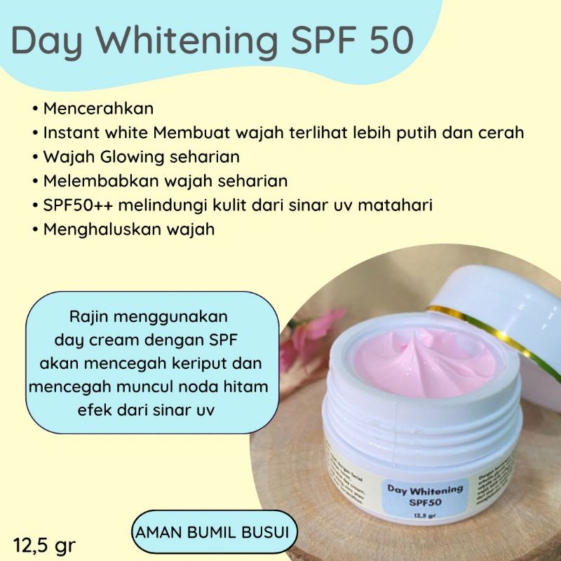 day whitening spf 50 / day cream whitening / sunblock / sunscreen / bb cream / cream siang glowing RMK