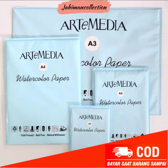 

✨ BISA COD ✨ Artemedia Watercolor Paper A4 - 12 Sheets - 200 GSM