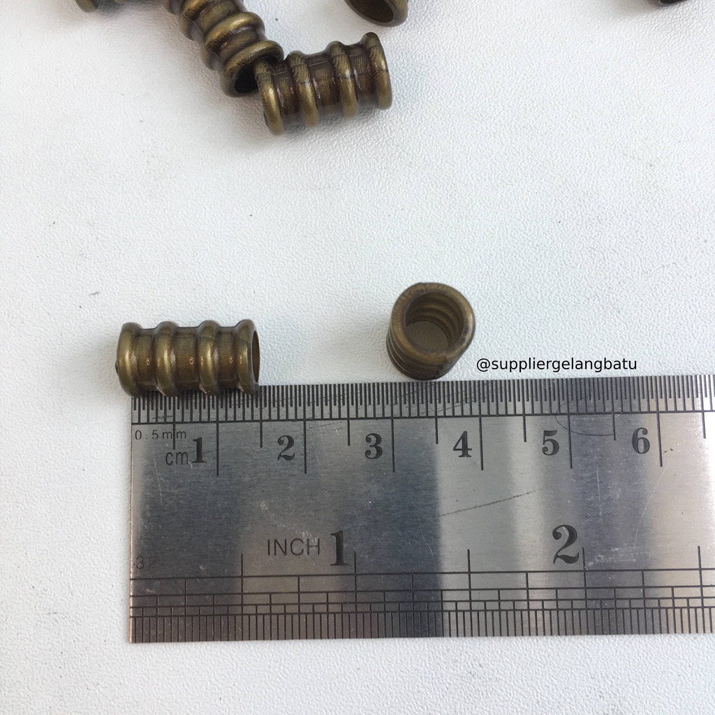 manik spacer tabung pipa bronze bronzo bakar aksesoris anti karat 8mm