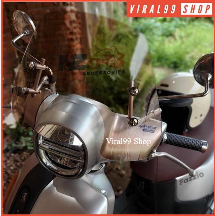 Visor Kaca Penadah Motor Yamaha Fazzio Bening dan Hitam Transparan