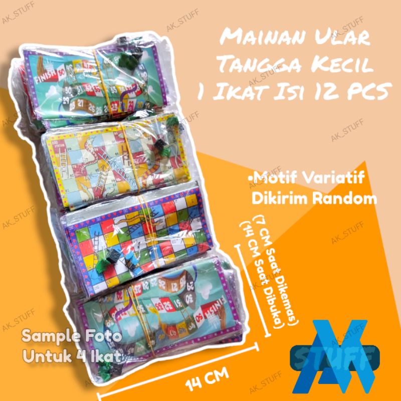Mainan Ular Tangga Mini Kecil 12PCS Mainan Jadul Mainan Anak Eceran Grosir Serba 1000 Mainan Titip W