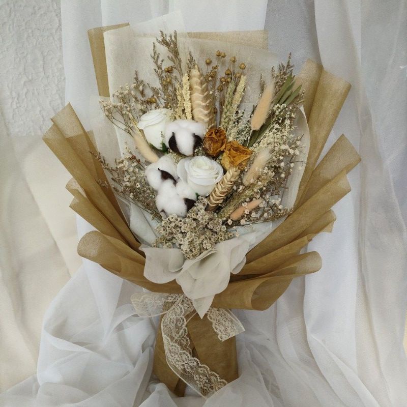 buket cutton flower - buket wedding kode, mzy_902