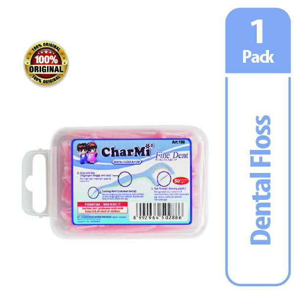 CHARMI DENTAL FLOSS &amp; PICK 189 ISI 50pcs