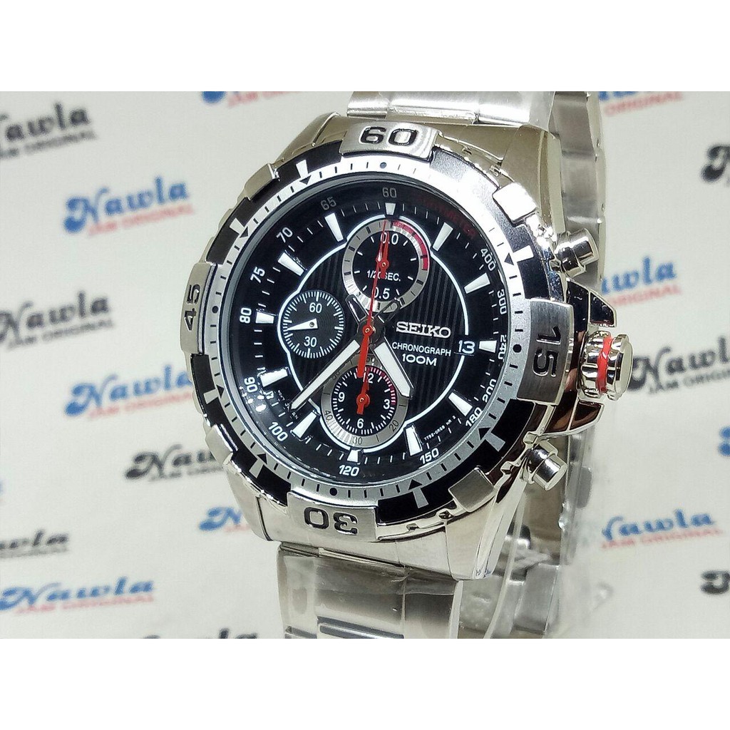 Seiko Quartz SNDC17P1 Chronograph Black Dial - Jam Tangan Pria SNDC17