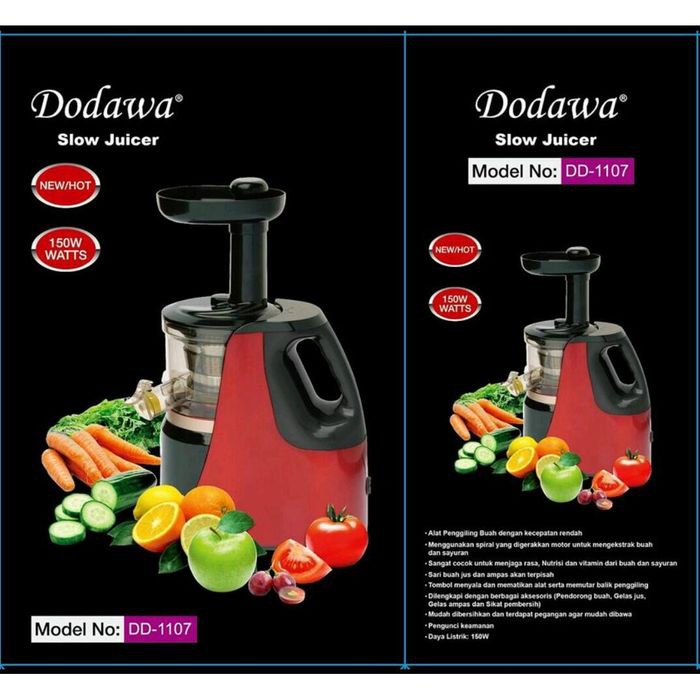 Slow Juicer Merah Original Alat BIkin Jus Penggiling Ekstrak Daging dan Sayuran Garansi Resmi