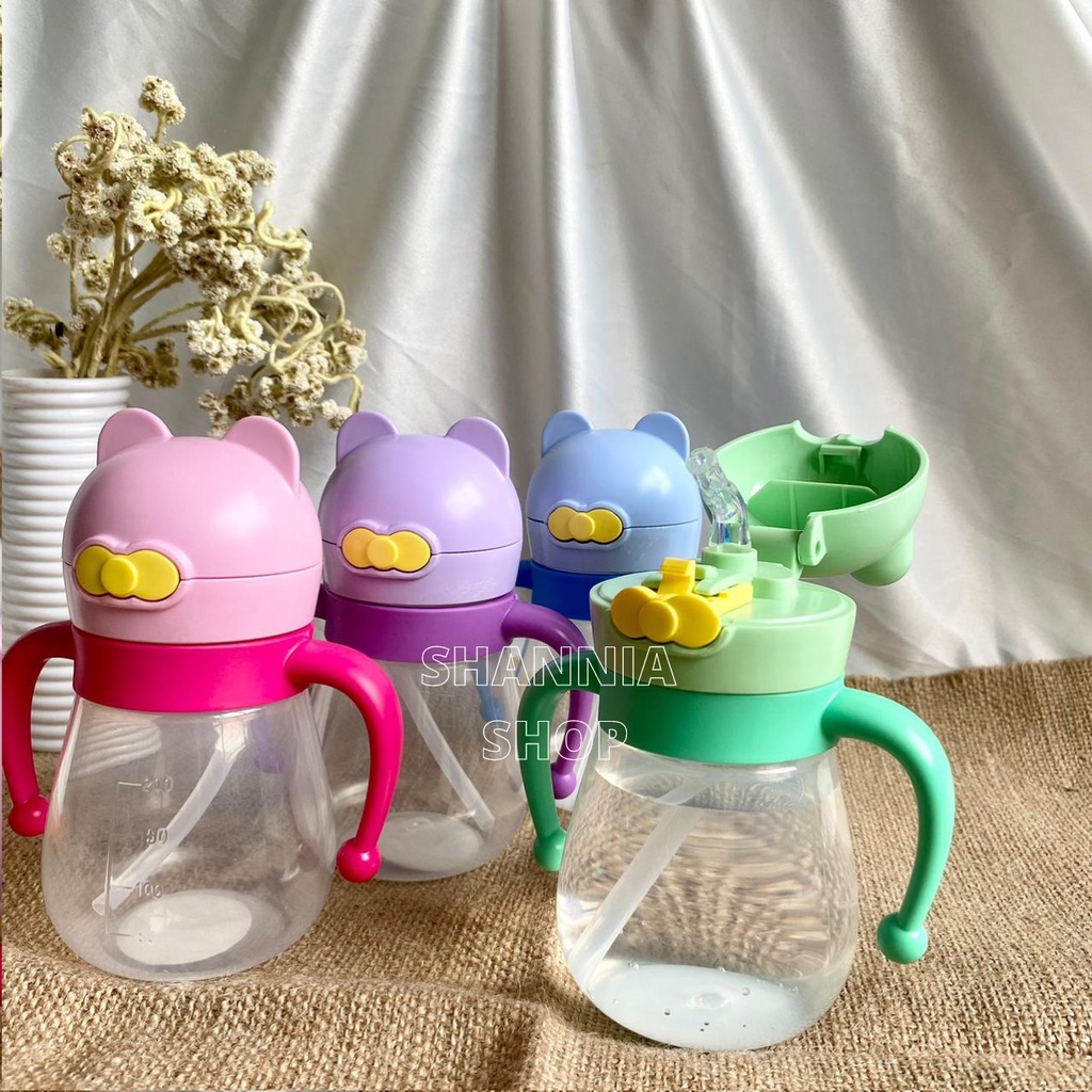 S07 Botol minum anak BalitaTraining cup 290ml  kepala karakter lucu bear BPA FREE / Baby Bottle