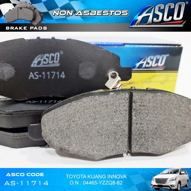 Brake Pad  Kampas Rem Depan Set Kijang Inova ASCO AS-11714