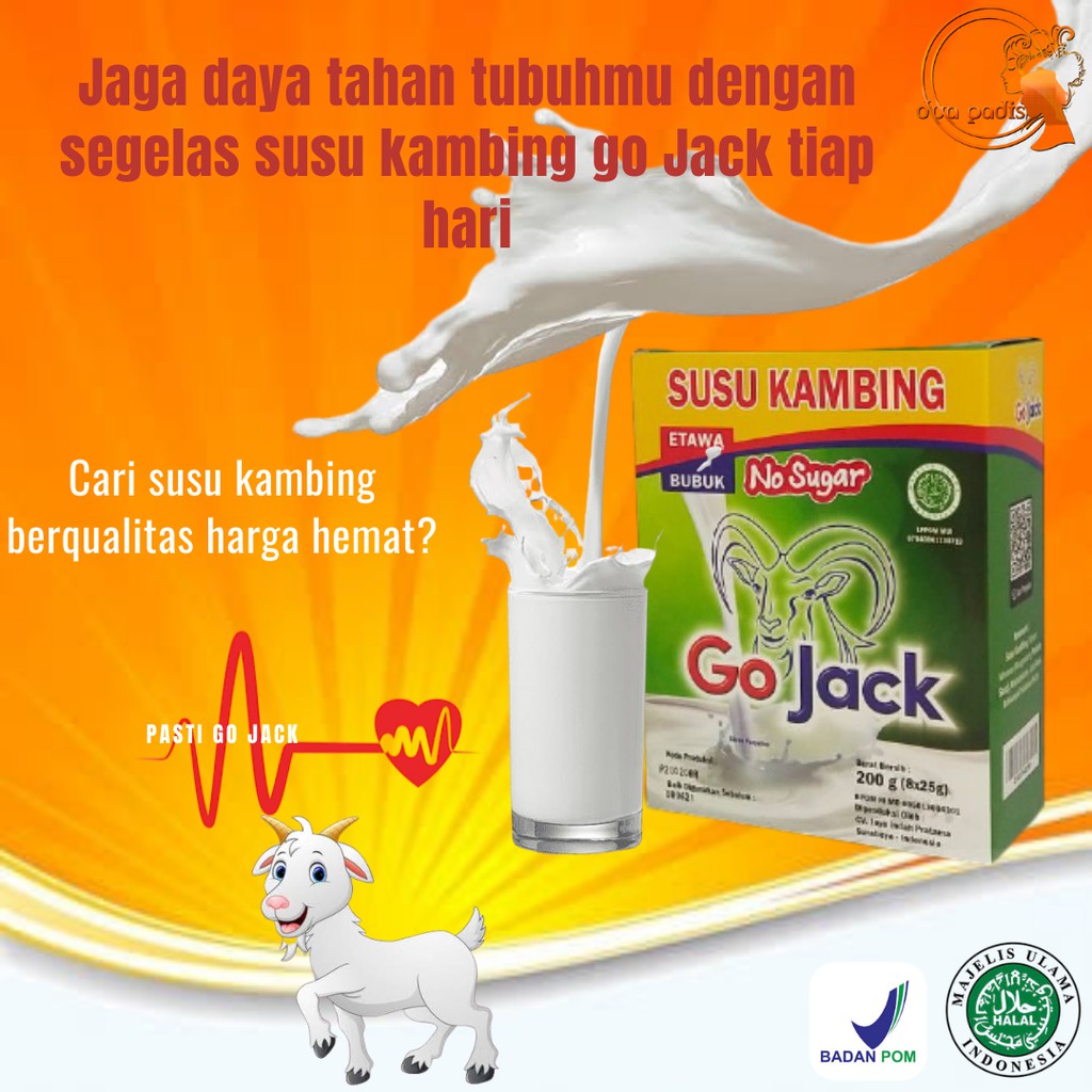 

Susu Kambing Etawa minuman bubuk serbuk kesehatan murah Go Jack 200g varian rasa tanpa gula