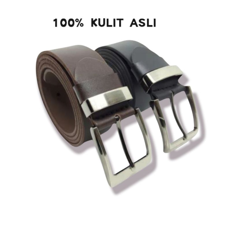 PROMO MUrAH Ikat Pinggang Pria Kulit Asli Original SATU LAPIS Sabuk Pria Kulit Gesper Pria Kulit bat