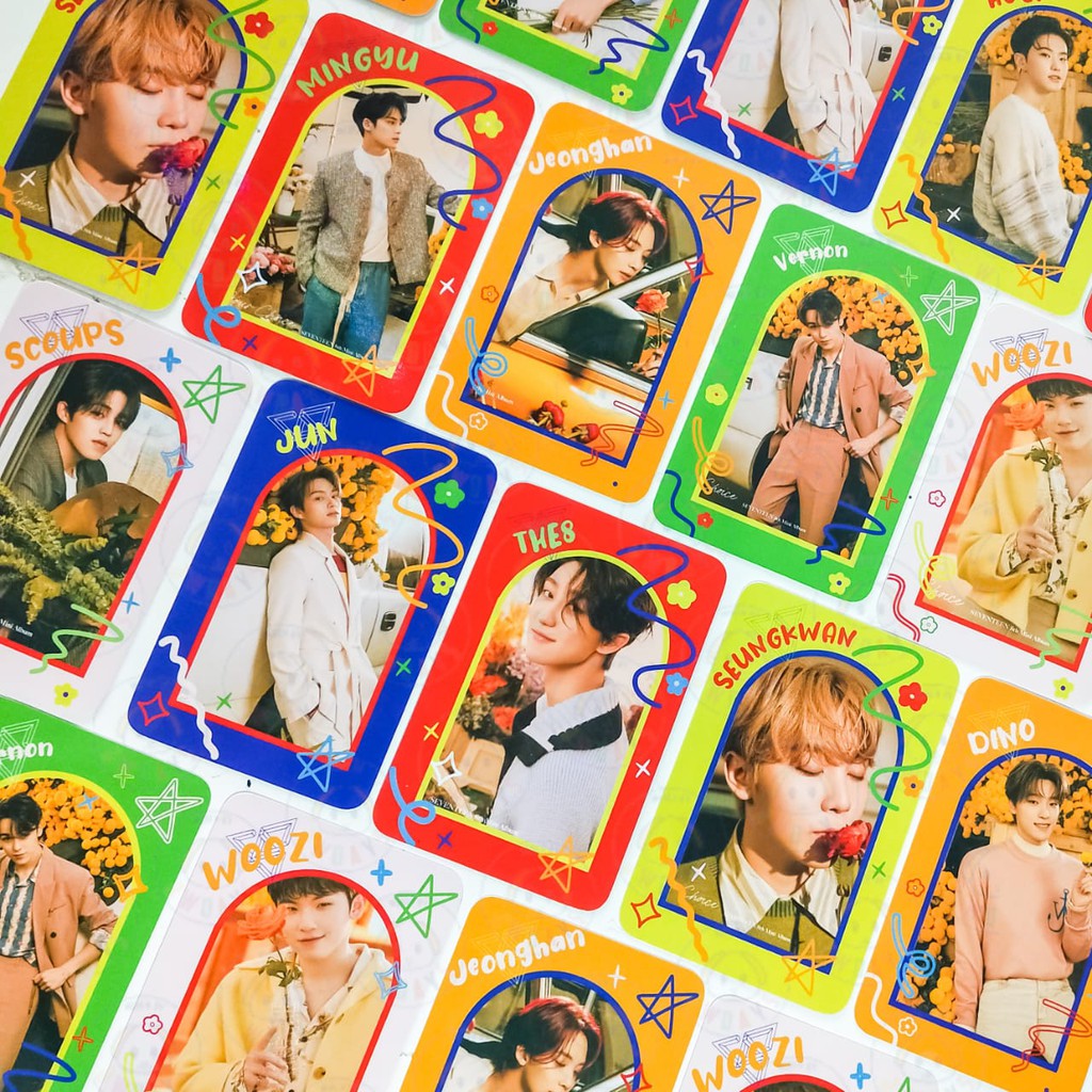 [JWDAYS] SEVENTEEN DECO PHOTOCARD - pc your choice album sticker poca mingyu vernon seungkwan scoups