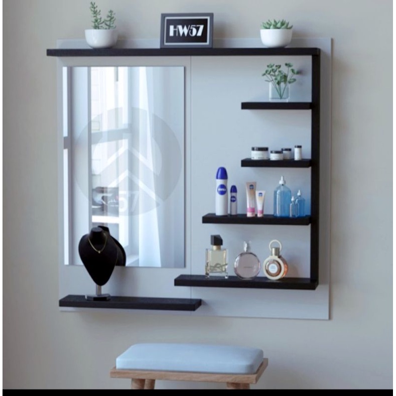 Rak Rias Dinding Tempel / Rak Make Up Dinding / Meja Rias Minimalis