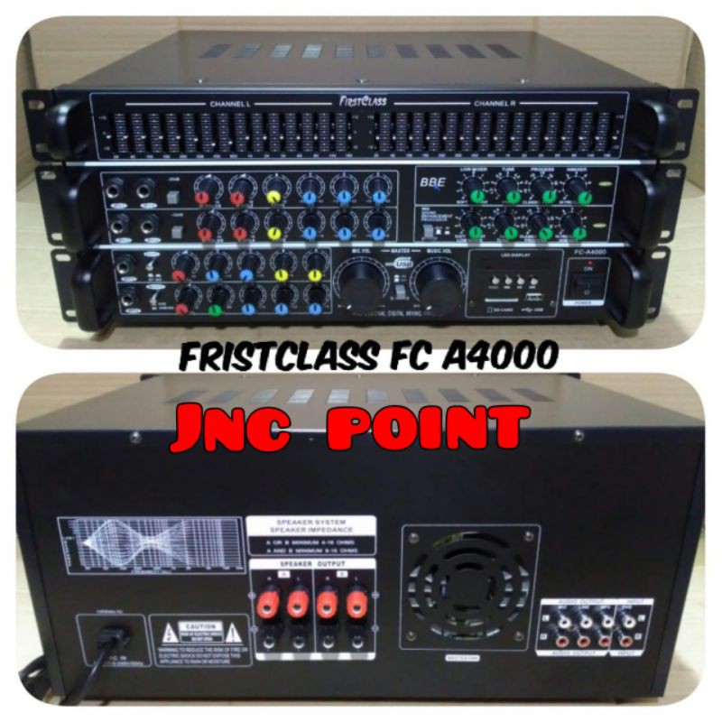 Ampli Bluetooth FIRSTCLASS FC A4000 BBE Processor Power Ampli Mixer
