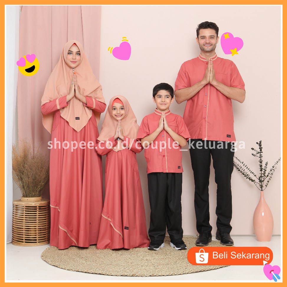 GAMIS COUPLE BAJU LEBARAN 2021 SARIMBIT  SERAGAM KELUARGA 