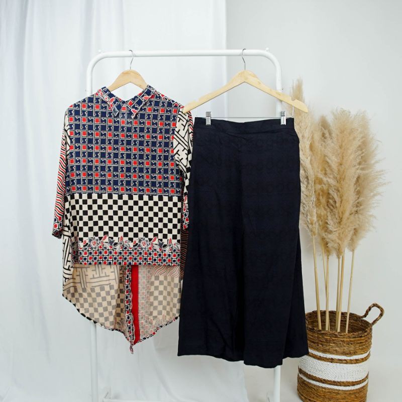 Set Blouse+celana panjang+masker