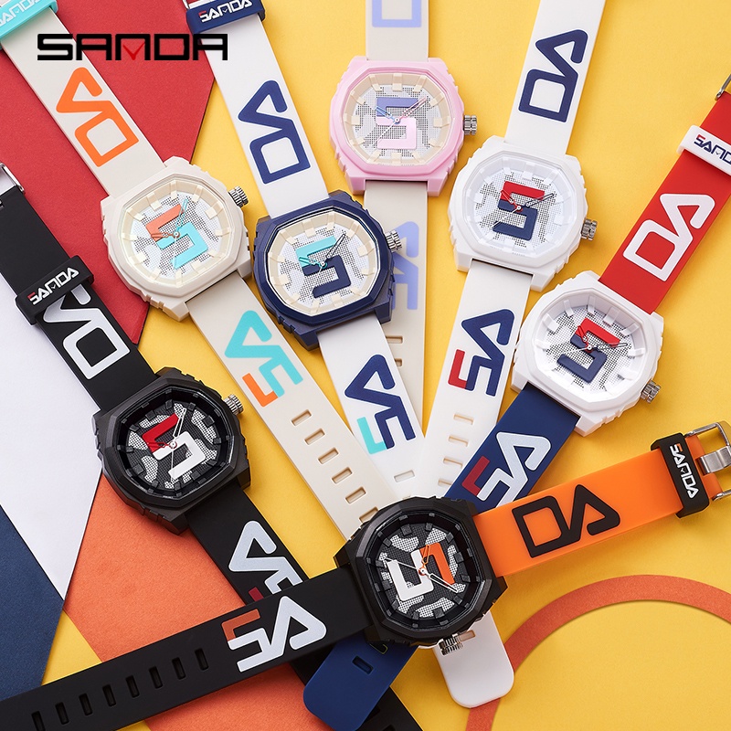 SANDA 3206 Jam Tangan Pria Wanita Analog Tali Rubber Anti Air WATCHKITE WKOS