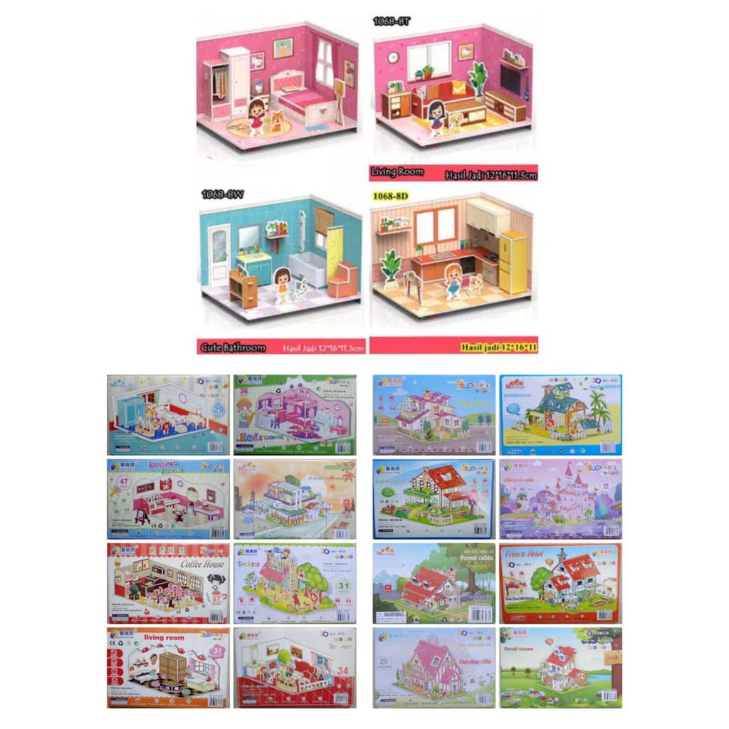 ( Mia ) PART 1 PUZZLE 3D DIY UKURAN KECIL / 3D Puzzle / 3D DIY Jigsaw / Mainan Edukasi