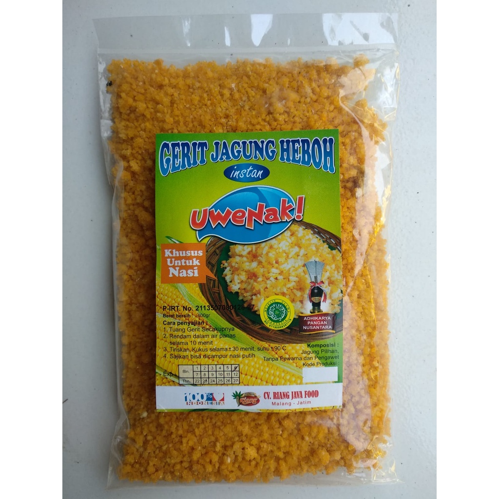 

GERIT JAGUNG/NASI JAGUNG/JAGUNG EMPOK INSTAN