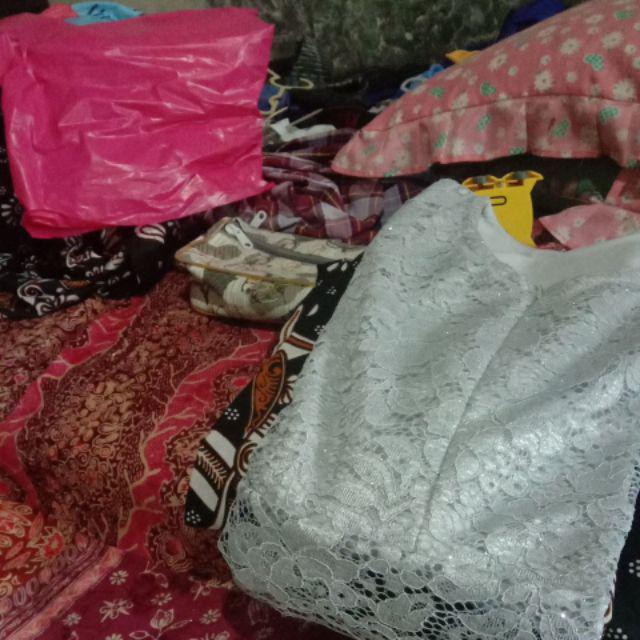 Batik Couple Gamis Brokat Lengan Panjang Coupel Antasena