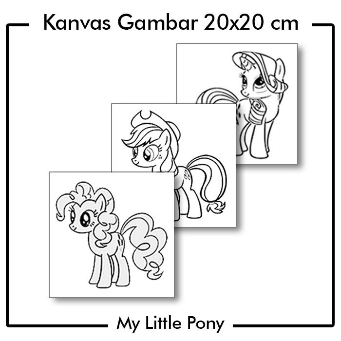 

Kanvas Lukis Anak My Little Pony Size 20x20 cm