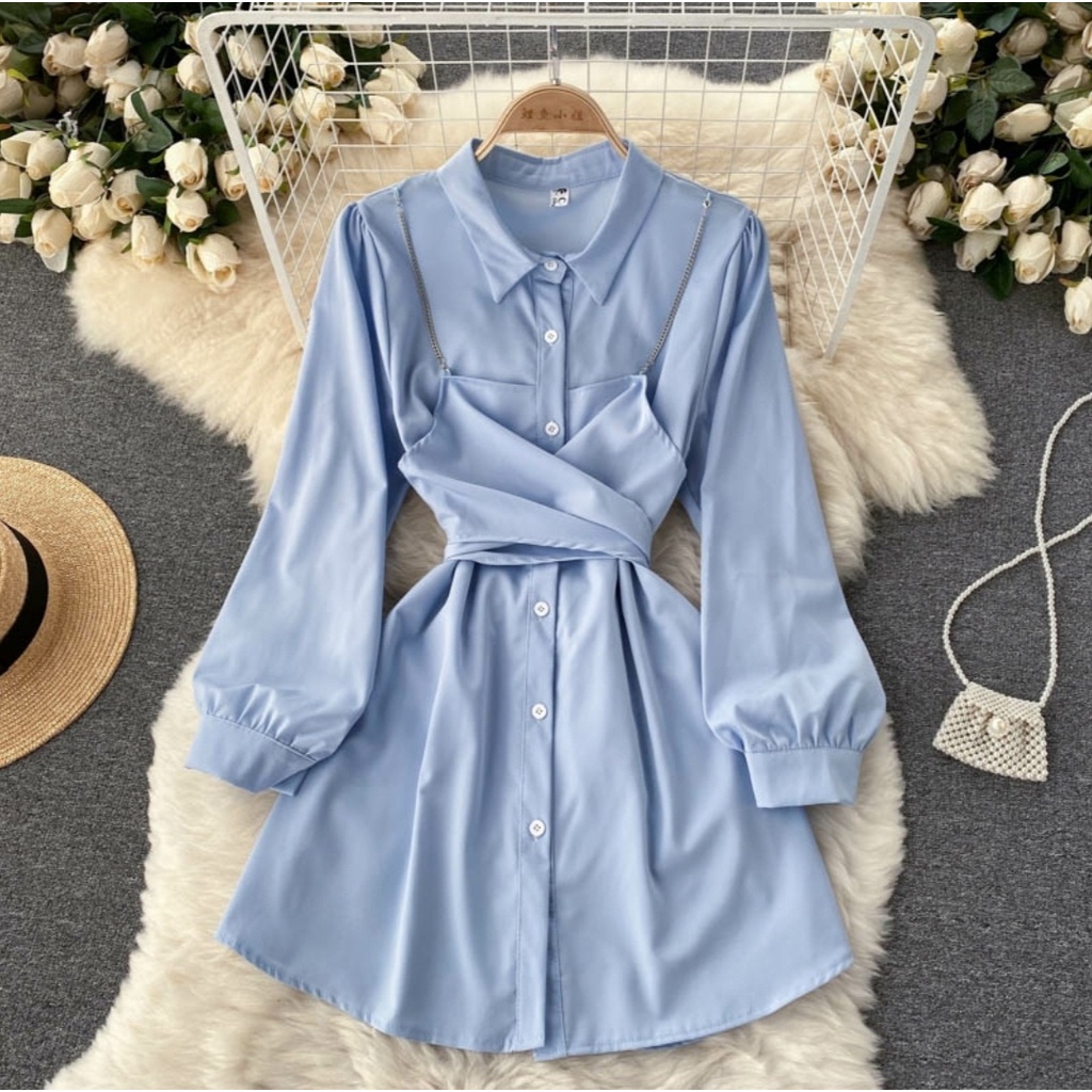 FWG - DRESS AIKIA / MINI DRESS / DRESS WANITA / BAJU DRES WANITA KOREA / DRESS