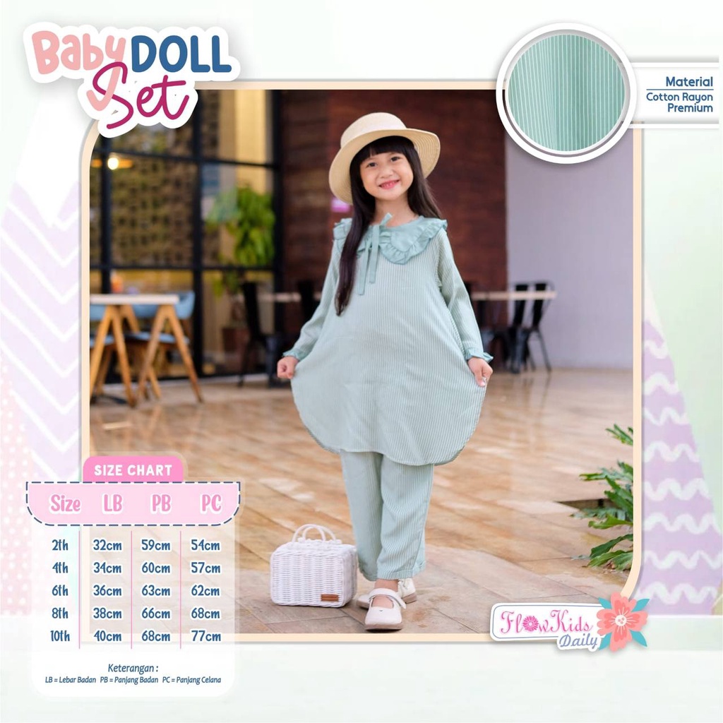 Set BabyDoll Set Flowkids Size 2.4.6.8.10