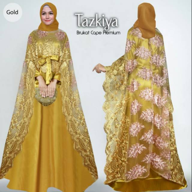 Gamis pesta tazkiya Cape Gold