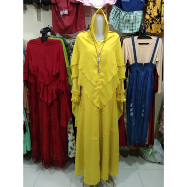 [best seller] Gamis Warna Lemon 'murah'