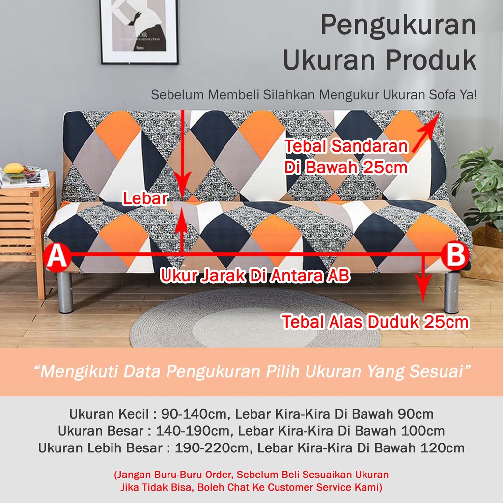 Cover Sofa Bed Sarung Sofa Bed Penutup Sofa Elastic Elastis Pattern Modern Menarik