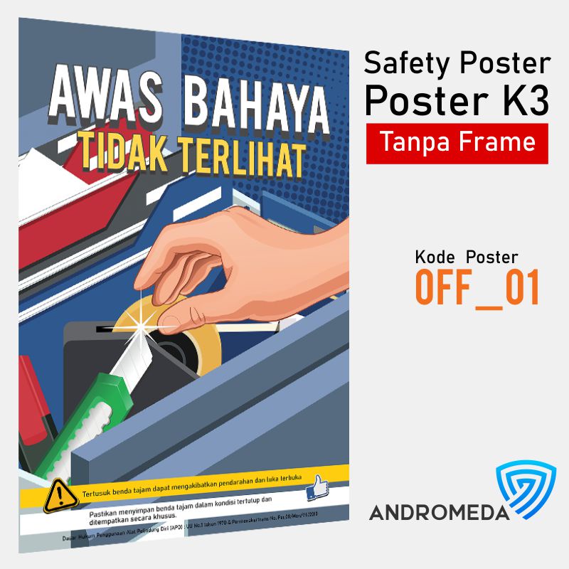 Safety Poster K3 : Office Bahaya Kantor Terjepit Hazard