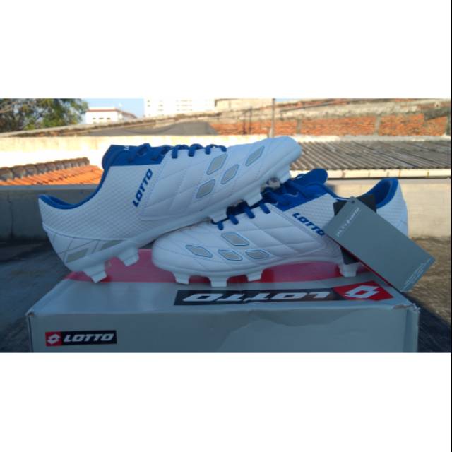 Sepatu Bola Lotto Squadra FG White/Blue Original
