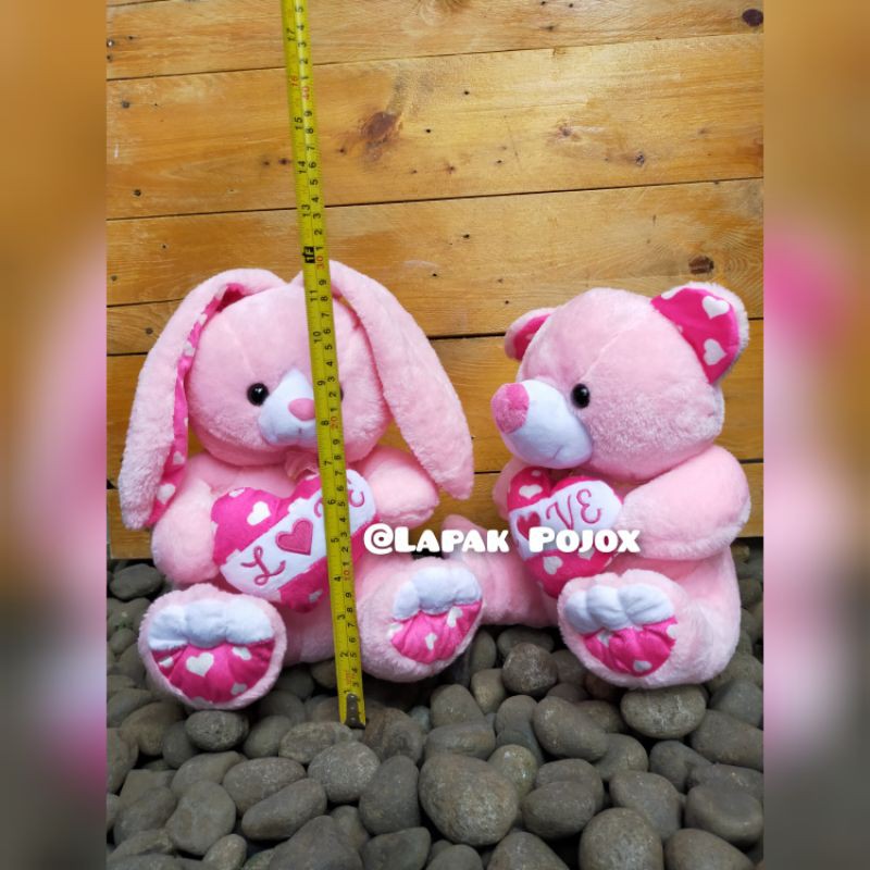 Boneka Bear &amp; Kelinci Love Bordir Kualitas Ekspor