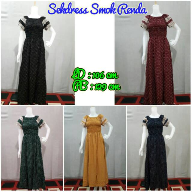 Dress Smoke Renda/dress Renda arabian/Dress Renda Polka