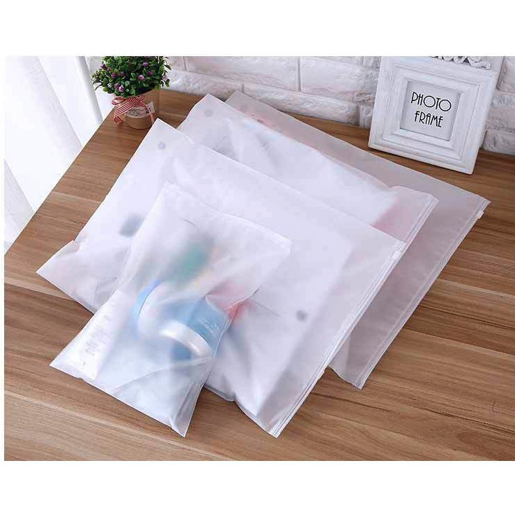 Adda Home - Plastik Zipper Beg Kantong Penyimpanan Baju Kosmetik Serbaguna Bahan Doff PPT