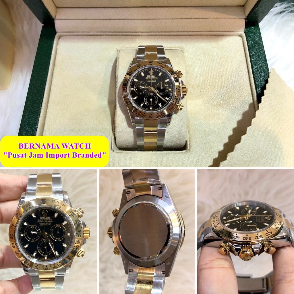 MEGA SALE  JAM TANGAN PRIA KEREN ROLEX DAYTONA COSMOGRAPH MATIC DIAMETER 42MM JAM TANGAN IMPORT TERB