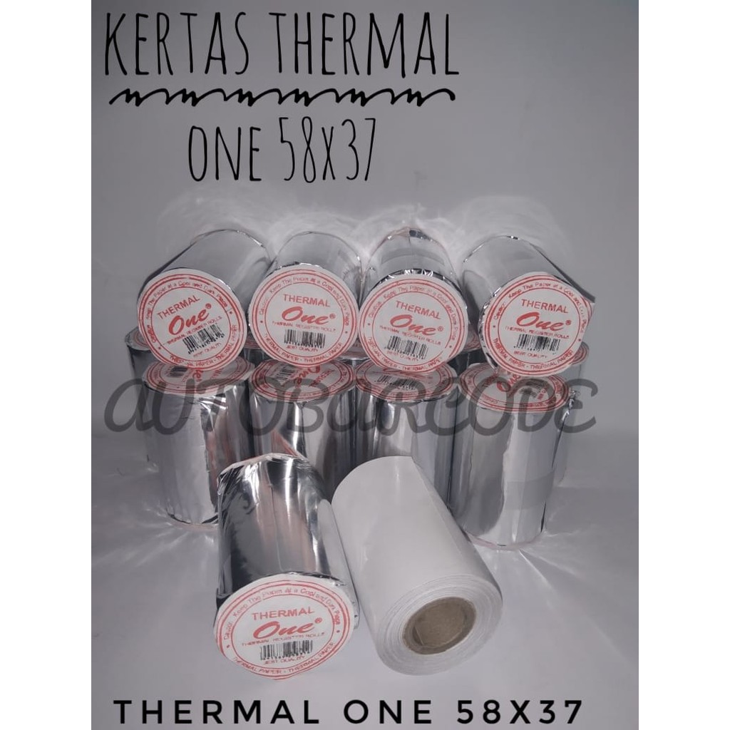 KERTAS STRUK THERMAL ROLL ONE 57x37 58x40 MM PRINTER MINI BLUETOOTH STRUK KASIR PARKIR