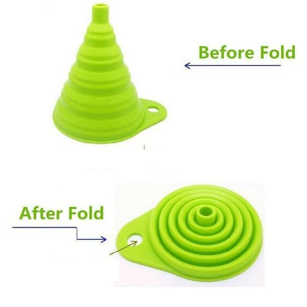 Corong Air Bulat Silikon FLEXIBLE / Lipet Portable Foldable Silicone Mini Funnel / Corong Minyak