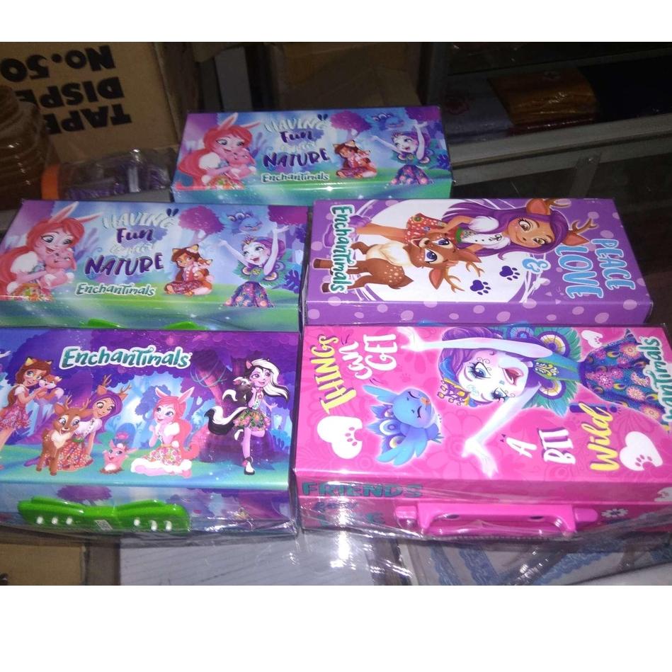 

Modern.. Kotak Pensil Tingkat Karakter Kode Kunci / tepak tempat wadah pulpen spidol penghapus penggaris