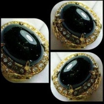 cincin batu pasir emas hijau top hq