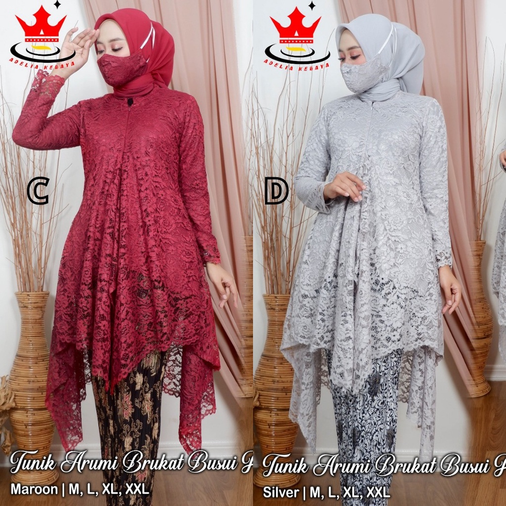 Setelan Kebaya Modern Brukat Arumi Aneka Pilihan Warna