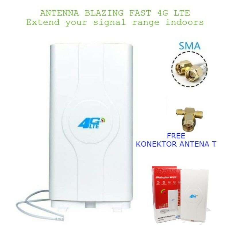 Antena Blazing Fast 4G LTE Router Orbit Star Free Konektor T SMA MALE ke Dua Port SMA Female