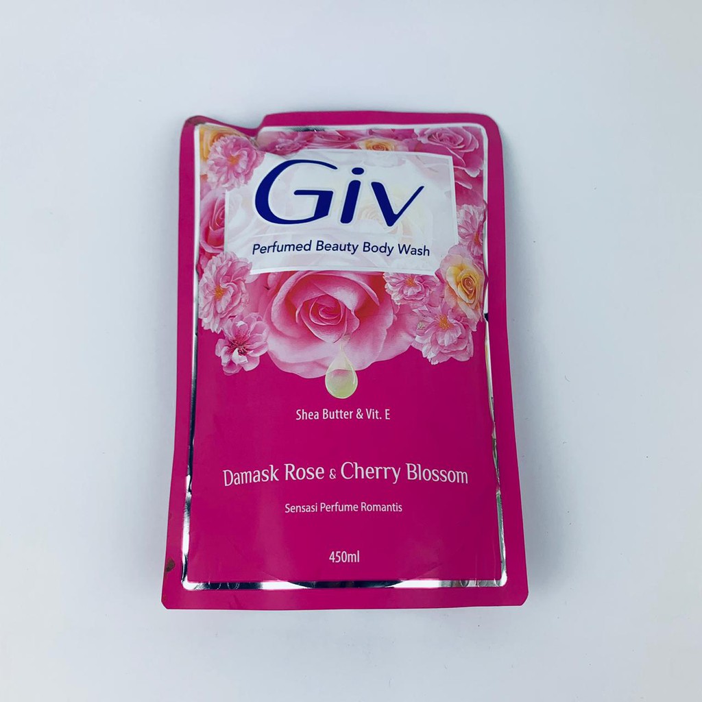 Giv Perfumed Beauty /Sabun Cair Refill/Damask Rose Cherry/ 450ml